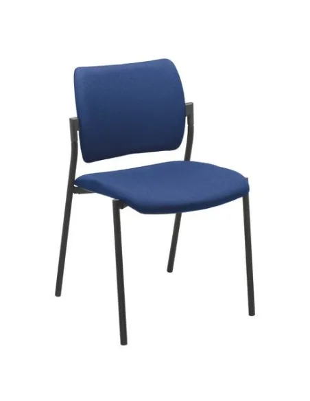Silla yota respaldo tejido patas negras asiento azul