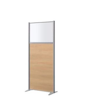 Mampara mixta 180x81 melamina color roble y transparente B-zen