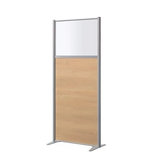 Mampara mixta 180x81 melamina color roble y transparente B-zen