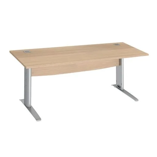Mesa oficina patas metalicas aluminio 180cm roble claro
