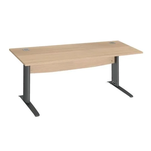 Mesa oficina patas metalicas en L  180cm roble claro Excellens