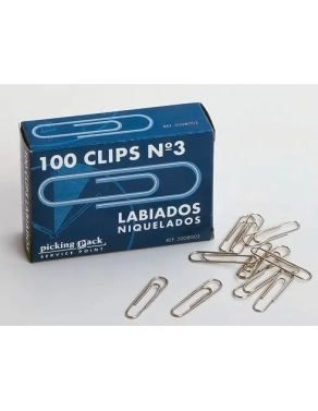Caja 100 clips labiados niquelados n