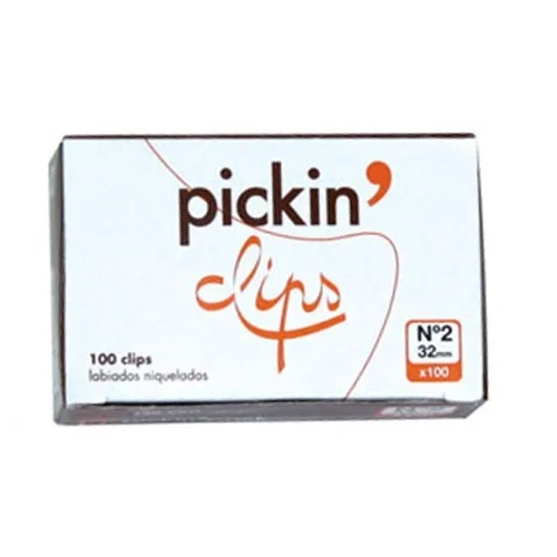 Caja 100 clips labiados niquelados n