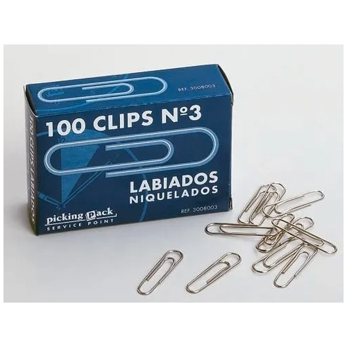 Caja 100 clips labiados niquelados n