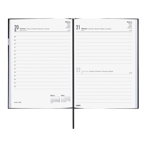 Agenda Finocam Dynamic Porto Y10 dia pagina negra