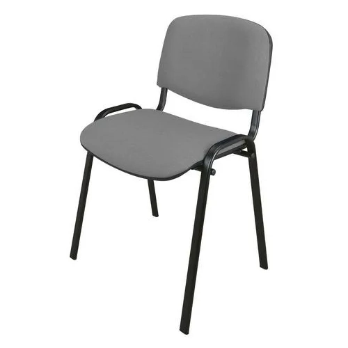 Silla conferencia clasica  patas negras gris