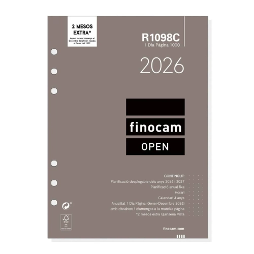 Recambio agenda Finocam 1000 dia pagina catalan R1098C