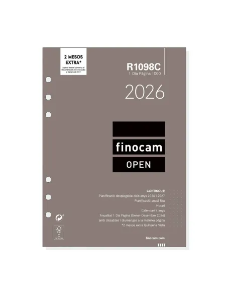 Recambio agenda Finocam 1000 dia pagina catalan R1098C