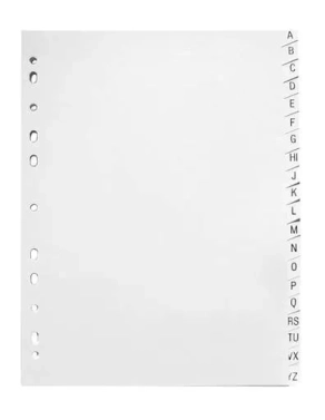 Separador alfabetico cartulina blanca a4