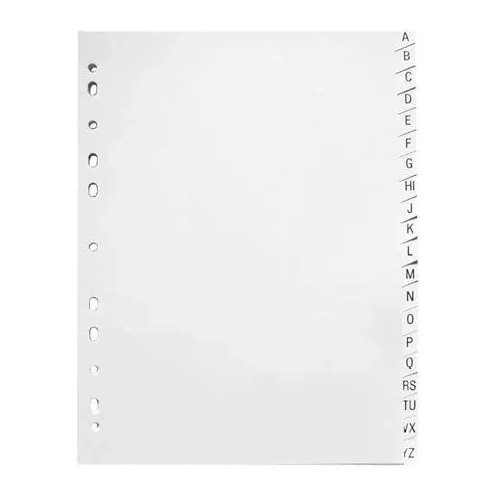 Separador alfabetico cartulina blanca a4