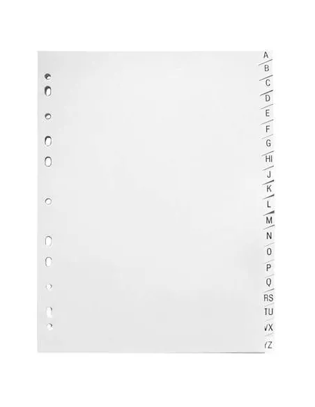 Separador alfabetico cartulina blanca a4