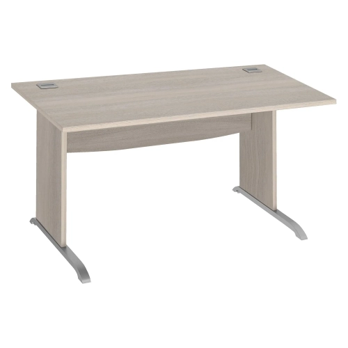 Mesa oficina patas madera en L 80cm roble gris Excellens