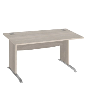 Mesa oficina patas madera en L 160cm roble gris Excellens