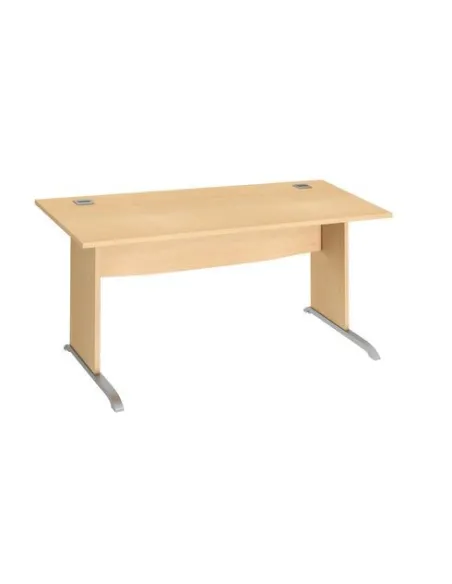 Mesa oficina patas madera en L 160cm haya Excellens
