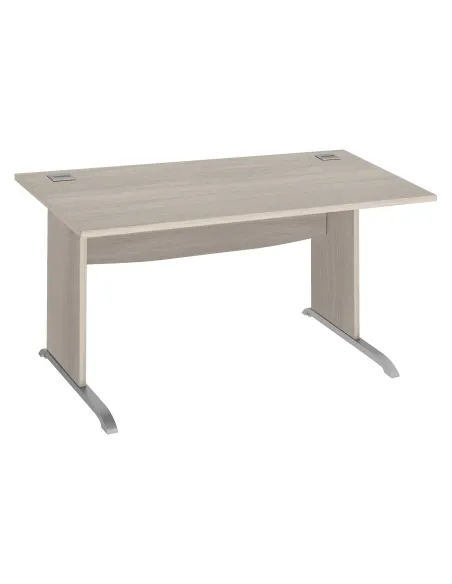 Mesa oficina patas madera en L 180cm roble gris Excellens