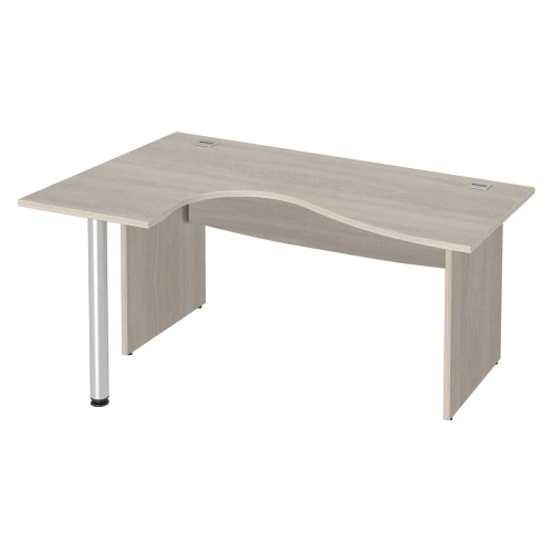 Mesa oficina ala Izquierda 160 roble gris patas madera