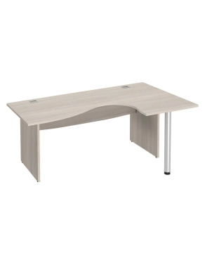 Mesa oficina ala derecha 160 roble gris patas madera