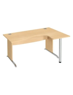 Mesa oficina 160 ala derecha patas madera en L haya