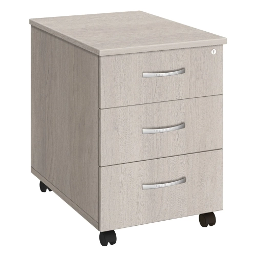 Cajonera ruedas 3 cajones roble gris excellens