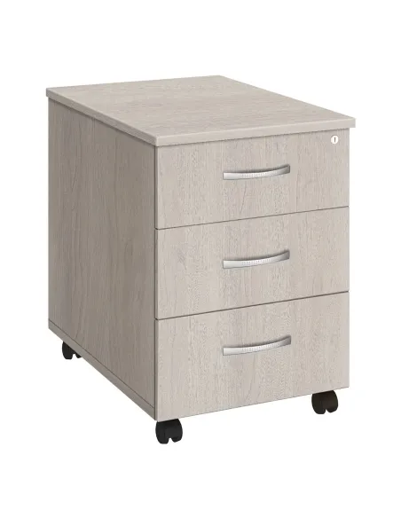 Cajonera ruedas 3 cajones roble gris excellens