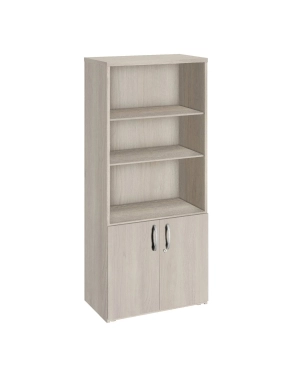 Armario biblioteca alto 182x80 puertas bajas roble gris