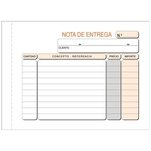 Talonario entrega duplicado150 x105 mm