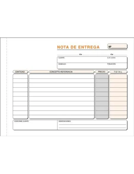 Talonario entrega 210x150 duplicado apaisado