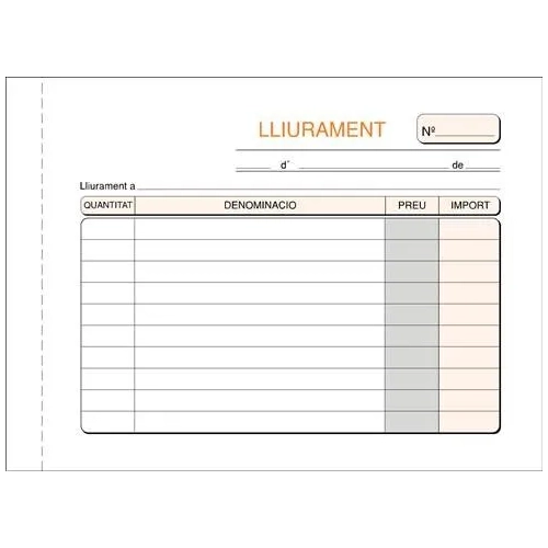Talonario lliurament 210x150 duplicado apaisado