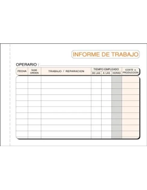 Talonario informe diario de trabajo 150x105