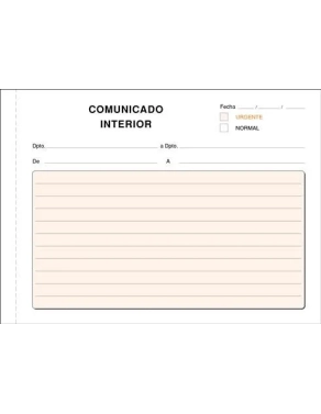 Talonario comunicacion interior