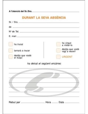 Talonario LLamadas 105x150 Catalan duplicado