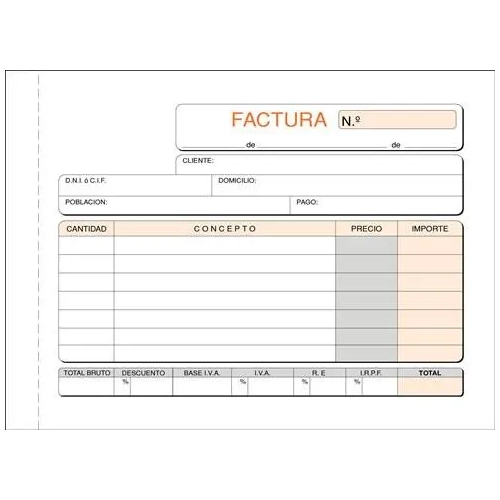 Talonario factura 210x150mm duplicado