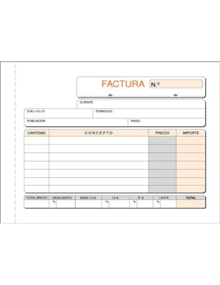 Talonario factura 210x150mm duplicado