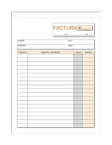 Talonario factura 150x210 mm duplicado castellano
