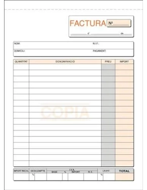 Talonario factura 150x210 mm duplicado natural catalan