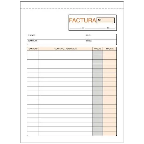 Talonario factura 150x210 mm tripicado natural