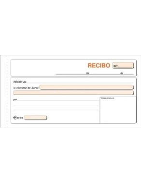 Talonario Recibo 210x105 Duplicado Castellano