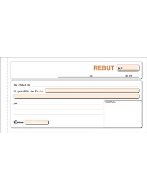 Talonario Recibo 210x105 Duplicado Catalán