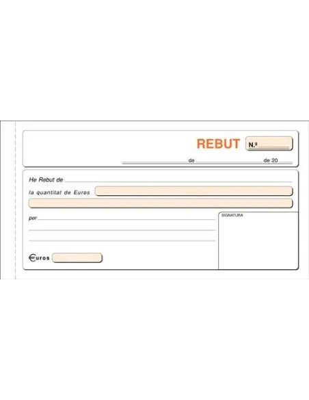 Talonario Recibo 210x105 Duplicado Catalán