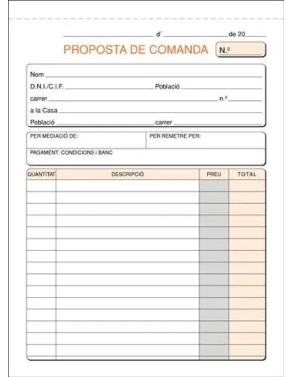 Talonario pedidos 150x210 duplicado catalán