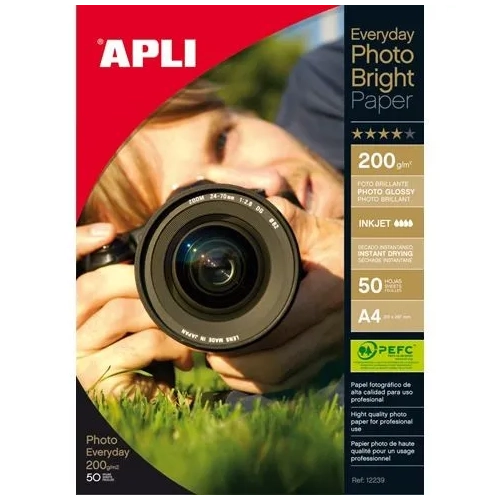 Papel fotografico everyday photo A4 50 hojas 200 gr Apli