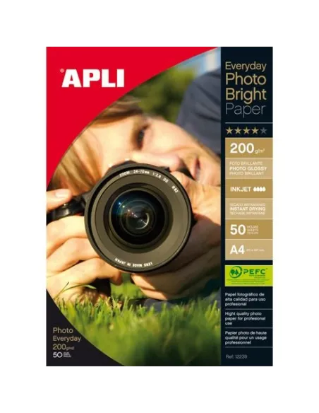 Papel fotografico everyday photo A4 50 hojas 200 gr Apli