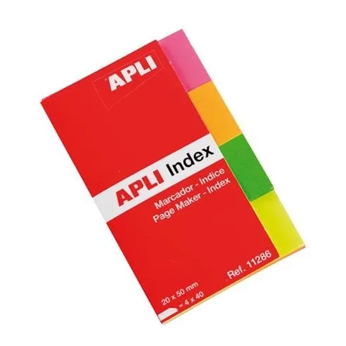 160 banderitas de papel adhesivas 4 colores neon Apli