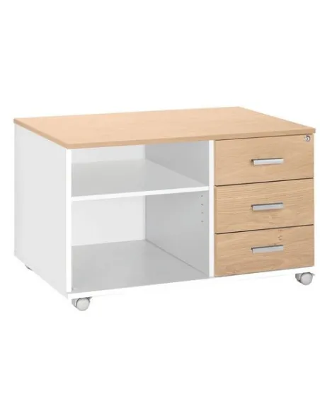 Mueble auxiliar Intuitiv roble claro 3 cajones