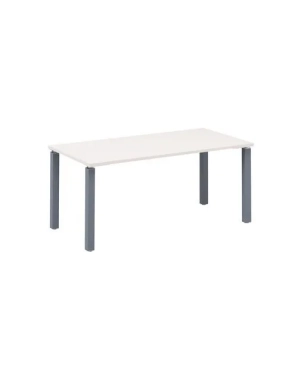 Mesa recta 160 blanca 4 patas antracita Eden