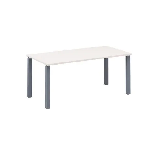 Mesa recta 160 blanca 4 patas antracita Eden