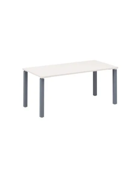 Mesa recta 160 blanca 4 patas antracita Eden