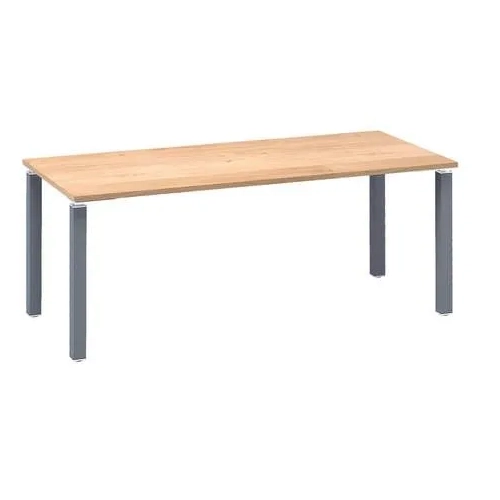 Mesa recta 180 roble 4 patas antracita Eden