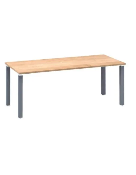 Mesa recta 180 roble 4 patas antracita Eden