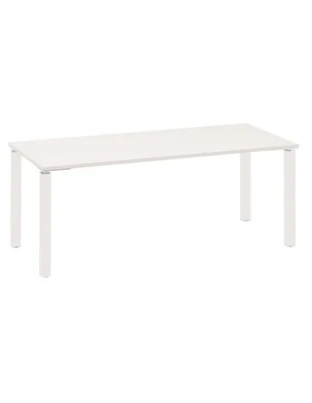 Mesa recta 180 blanca 4 patas blanca Eden